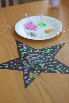 a paper plate that has been made to look like a star