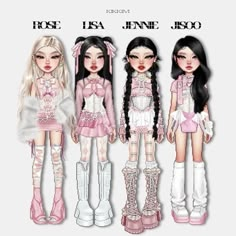 @kikkim21 Pink Kpop Outfit, 7 Member Girl Group Outfits, 4 Member Girl Group Outfits, Kpop Award Show Outfits, Stage Outfits Ideas