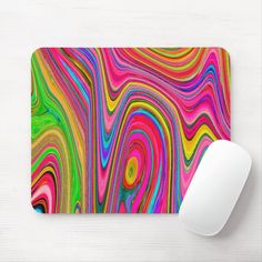 a mouse pad with an abstract design on it