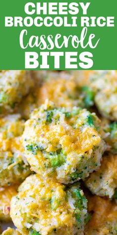 cheesy broccoli rice casserole bites on a plate