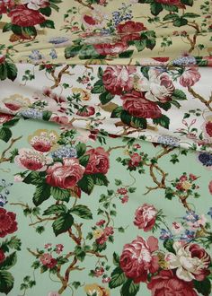 the fabric is very colorful and has many flowers on it