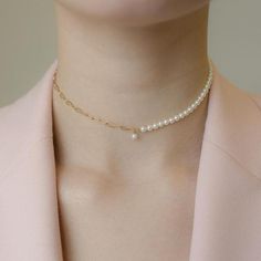 Pearl Chain Link Choker                         – POPPY FINCH U.S. Dope Jewelry, Handmade Wire Jewelry, Freshwater Cultured Pearls, Girly Jewelry, Bijoux Diy, Pearl Chain, Magpie, Stylish Jewelry, Beaded Jewelry Diy