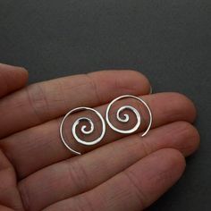 Tiny Gold Spiral Earrings - Sleeper Hoop Earrings - 14K Gold-plated (g236) Golden Spiral, Mother Of Pearl Earrings, Spiral Earrings, Sterling Silver Hoops, Silver Hoops, Minimalist Earrings, Piercing Jewelry, Cute Jewelry, Earrings Handmade