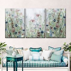 Wildflower Fields Wall Art is a beautiful addition to any decor style. Bring this stunning canvas print into your home to easily refresh your walls and elevate your decor. Wildflower Fields, 3 Piece Painting, Stock Flower, Green Metal, Multi Panel Canvas, Flower Field, Wrapped Canvas Art, Unframed Prints, Print On Canvas