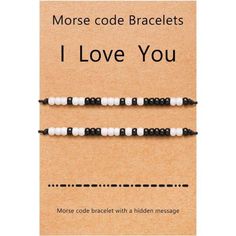 *I Love You Morse Code Bracelet: Morse Code Arranges Each Letter With A Fixed Dots And Dashes. Each Morse Code Bracelet Is Represented By A Unique Sequence. *Couples Bracelets -- Long Distance Bracelets Allow You To Feel Close To Your Loved One, No Matter The Distance. Feeling Together No Matter Where You Are & No Matter How Far With You. *This Bracelet Is Made From Wax Rope With Imported Beads, Comfortable To Wear. The Max Length Is 10.5", No Worried About Size, Simply Pull The Strings To Tight I Love You Bracelet, I Love You Morse Code Bracelet, Couples Valentines Day, Long Distance Bracelets, Bracelet Morse Code, Bracelet Morse, Morse Code Bracelets, Code Bracelets, Couples Bracelets