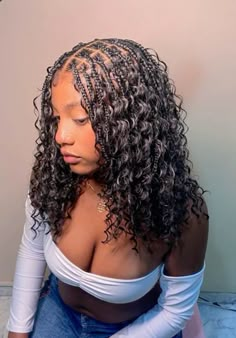 Braided Bob Box Braids Boho, Short Goddess Braids For Black Women, Cute Bob Braids, Knotless Goddess Box Braids Bob, Boho Braids Shoulder Length Hair, Goddess Braids French Braid, Cute Black Braids, Boho Knotless On Natural Hair, Short Bob Goddess Braids