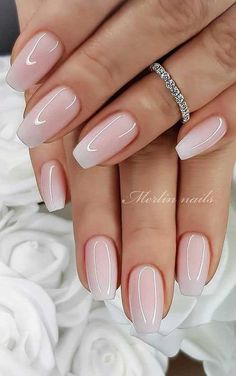 Natural Acrylic Nails_ 50+ Tips And Inspo Photos To Get The Perfect Nails Simple Wedding Nails, Wedding Day Nails, Bridal Nails Designs, Natural Acrylic Nails, Wedding Nails Glitter, Wedding Nail, Wedding Nails For Bride, Wedding Nails Design