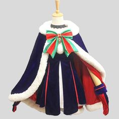 a dress made to look like she is wearing a red, white and blue outfit