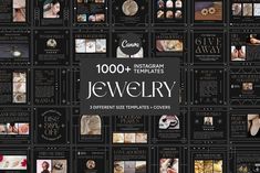 a large collection of jewelry brochures with different styles and colors on the cover