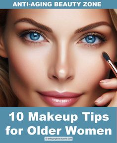 A woman showing how to apply eyeliner over 40 and beyond Cover Up Makeup Tips, Makeup For 60 Year Old Women Eyes, Makeup Tips For 50 Year Old Women, Professional Work Makeup Looks, Makeup Ideas For Pictures, Makeup In 30s Natural, Makeup Age 50 For Women, Over 50s Makeup, Makeup Mistakes To Avoid