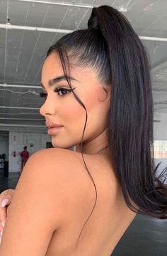 Hair Tendrils, Slicked Back Ponytail, High Ponytail Hairstyles, Hairstyles Hoco, Hair Hoco, Slick Hairstyles, Hair Ponytail Styles, Short Hairstyle, Ponytail Styles