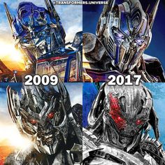 two different pictures of the same character from the movie, transformer and opttron