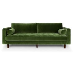 Article Green Velvet Couch, Green Couch Velvet, Green Velvet Sofas Living Room, Vintage Velvet Couch, Red And Green Interior, Velvet Green Couch, 70s Sofa, Green Velvet Couch, Colored Couch