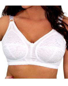 A supportive soft-cup bra covered in luxurious lace will have you looking your best & feeling your most feminine. The cotton blend softly lined wireless cups give you natural lift, while providing comfortable shape and support. Adjustable stretch straps plus wide sides and back for uplifting fit. • 2pk. Lace Soft Cup Shaping Bra. • Wireless soft-lined cups topped by feminine lace. • Stretchy sides & back. • Wide adjustable stretch straps. • Hook-and-eye back closure. • Back & sides: nylon/spande Bra Items, Best Feeling, White Bras, Soft Cup Bra, Cup Bra, Wireless Bra, Soft Cup, Shapewear, Women's Intimates