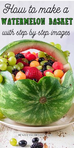 how to make a watermelon basket with step by step images