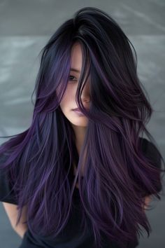 Different Ways To Dye Your Hair, Fantasy Hair Color Ideas, Purple Black Hair, Hair Dye Techniques, Purple Hair Color, Bold Hair Color, Creative Hair Color