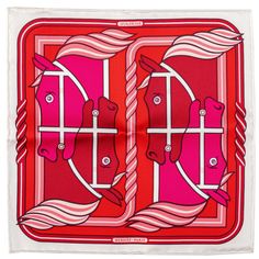 Hermès mini silk twill scarf with "quadrige II" famous design. 8", perfect as a bracelet or as a decoration on your bag. Comes with box. Hermes Scarf Design, Vintage Hermes Scarf, Pink Silk Scarf, Pattern Scarf Silk, Mini Scarf, Silk Twill Scarf, Vintage Hermes, Hermes Scarf, Hermes Handbags