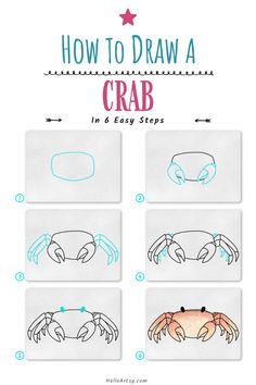 how to draw a crab in 6 easy steps step by step instructions for beginners