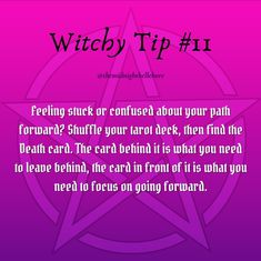 a purple background with an image of a pentagramil and the words witch tip 11