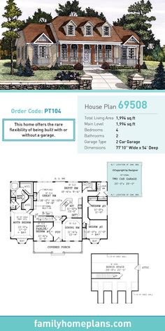 the house plan for this family home