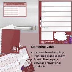 the marketing value guide is displayed in red and white