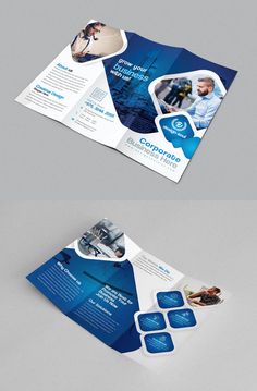 an image of a brochure with blue and white colors