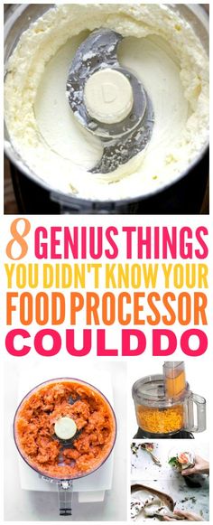 the words 8 genius things you didn't know your food processor could do on it