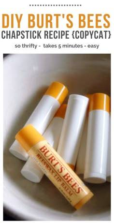 How To Make Chapstick, Chapstick Diy, Diy Chapstick, Chapstick Recipe, Burts Bees Chapstick, Burts Bees Lip Balm