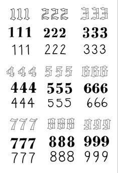 some type of numbers that are in different styles and sizes, with the same number on each