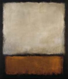 an abstract painting with brown, white and black colors