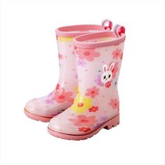 Uniquely designed with printed fabric and clear coating. Extremely lightweight rain boots with slip protection on sole and light reflector for safety. Lightweight Slip protection on sole Light reflector on heel for safety PVC Spot clean with cold water and diluted detergent Made in China Baby Rain Boots, Jumping In Puddles, Floral Rain Boots, Cute Rain Boots, Floral Umbrellas, Toddler Rain Boots, Kids Rain Boots, Wellies Boots, Rain Shoes