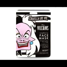 Disney Mad Beauty Cruella Sheet Face Mask. A Wickedly Villainous Sheet Face Mask Infused With Coconut Oil To Leave You With Nourished Supple Skin. Mad Beauty, Sheet Face Mask, Disney Cruella, Facial Sauna, Disney Stockings, Disney Evil Queen, Face Sheet Mask, Disney Traditions, Kids Sunscreen