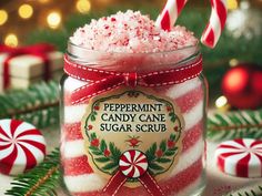 homemade christmas sugar scrub recipes Christmas Sugar Scrub Diy, Cranberry Sugar Scrub, Peppermint Scrub, Xmas Projects