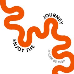 an orange and black logo with the words journey enjoy the road