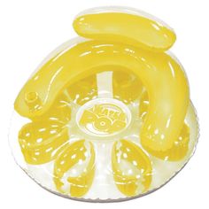 an inflatable yellow and white object on a white background