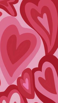 an image of many hearts on a pink background