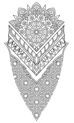 a black and white drawing of an intricate design