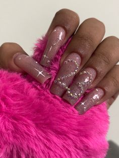 23 Birthday Nails Design, Birthday Nails With Year, 23 Birthday Nail Ideas, 18th Nails Design, 20th Birthday Nails Ideas, Hot Pink 21st Birthday Nails, Birthday Nails 25, 22 Bday Nails, 21sr Birthday Nails