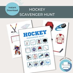 hockey scavenger hunt printables for kids