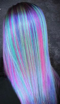 Fun Hair Color Ideas, Unicorn Hair Color, Mermaid Hair Color, Beauty Hair Color, Peekaboo Hair