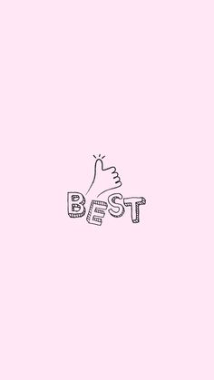 the word best is written in black and white on a pink background with a hand pointing at it