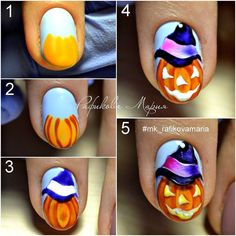 Фотография Easy Halloween Nails Design, Pumpkin Nail, Pumpkin Nail Art, Photos Wall