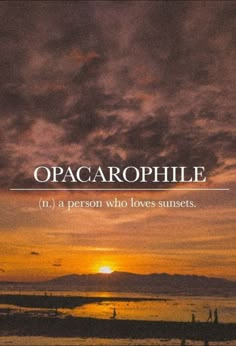 the cover of opacrophile, a person who loves sunsets