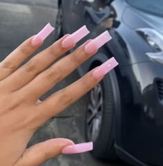 Tappered Nails Square Medium Pink, Basic Acrylic Nails Square Medium, Light Pink Simple Acrylic Nails, Soft Pink Tapered Square Nails, Light Pink Nails Long Square, Light Pink Medium Square Nails, Simple Long Pink Acrylic Nails, Long Coffin Pink Nails, Simple Long Gel Nails