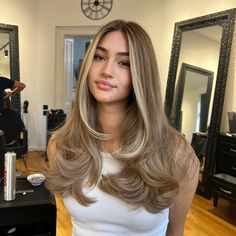 Glow Up Hair Tips, Brunette With Blonde Hair, Cool Blonde Highlights On Dark Hair, Honey Blonde Balayage On Black Hair, Full Head Highlights Dark Hair, Super Light Brown Hair, Warm Blonde Hair Color Honey, Blonde Hair On Mexican Women, Dark To Blonde Hair