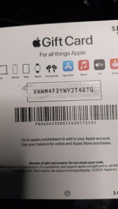 an apple gift card is shown in this undrecognizable ad for the iphone