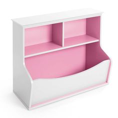 Caphaus kids' toy storage organizer, open storage cubby, multifunctional book and toy storage cabinet, book and toy storage shelf for nursery, playroom, closet, home organization toy bookcase Finish: White/Pink | CAPHAUS Kids' Toy Storage Organizer, Open Storage Cubby, Multifunctional Book & Toy Storage Cabinet Wood / MDF in Pink | 24.6 H x 31.5 W x 14.8 D in | Wayfair Book And Toy Storage, Shelf For Nursery, Toy Storage Cabinet, Playroom Closet, Toy Storage Shelves, Toy Cabinet, Cubby Bins, Toy Storage Organizer, Storage Cubby