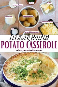 Leftover Boiled Potato Casserole Pinterest Image Boiled Potato Recipes Side Dishes, Leftover Boiled Potatoes Recipes, Leftover Boiled Potatoes, Boiled Potatoes Recipe, Food Ideas Vegetarian, Boiled Red Potatoes, Veggie Pasta Bake, Salads Vegan