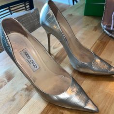 Make An Offer! Jimmy Choo Muted Gold/Silver/Metallic Stilettos Fairly Newly Replaced Heel Taps Make An Offer! Heel Taps, Gold Stilettos, Jimmy Choo Gold, Heel Tap, Jimmy Choo Shoes, Jimmy Choo, Shoes Women Heels, Metallic Silver, Silver Gold