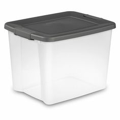 a plastic storage container with a lid